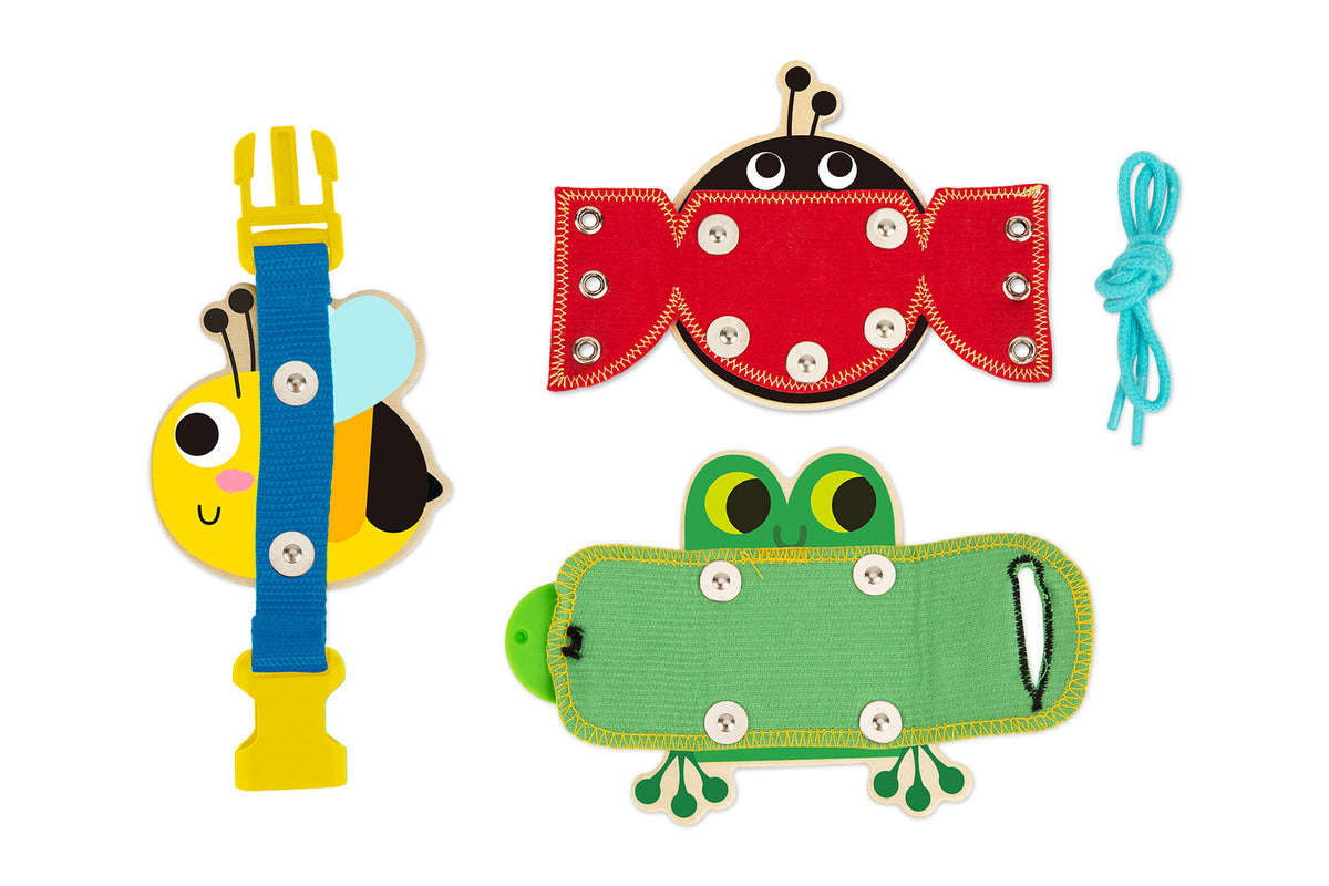 Tooky Toy Basic Skills Lacing Kids/Children Buttons Wooden Puzzle Board 3+ — image 4