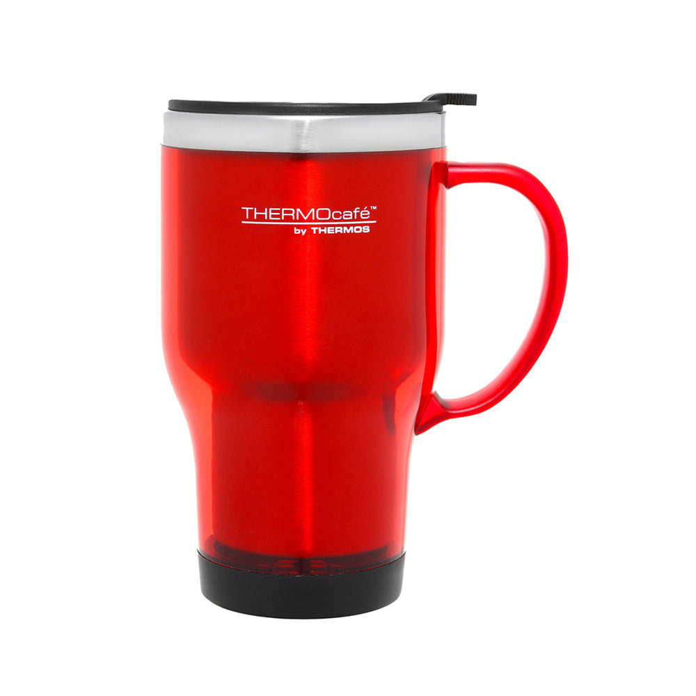 Thermocafe Stainless Steel Inner Plastic Outer Durable Travel Mug Red 470ml