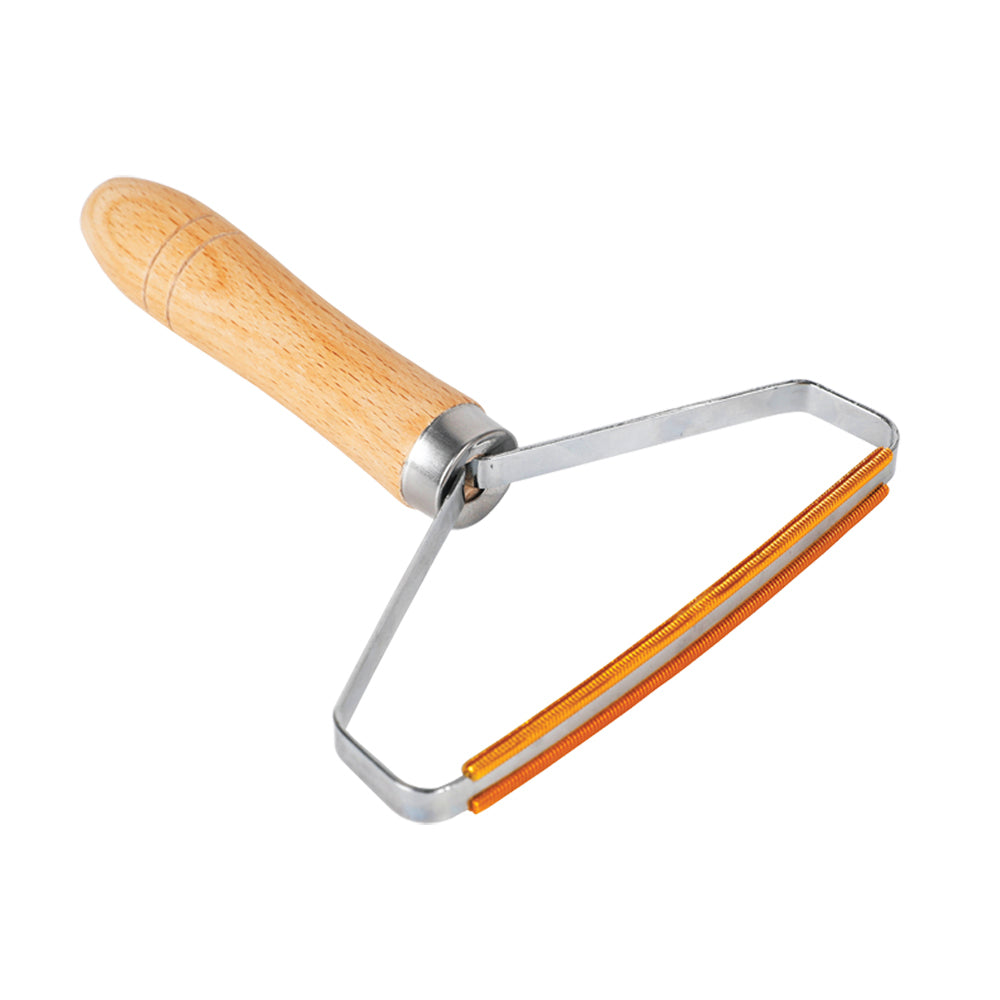 Vistara Beech Wood Ergonomic Handle Lint Remover w/ Copper Thread Catch 12x15cm