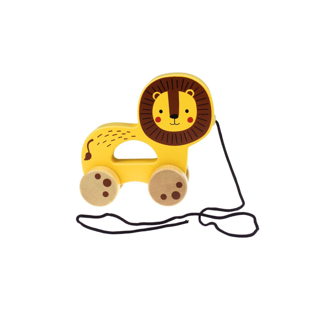 Tooky Toy My Forest Friends Wooden Pull Along Lion Kids Educational Play 18m+
