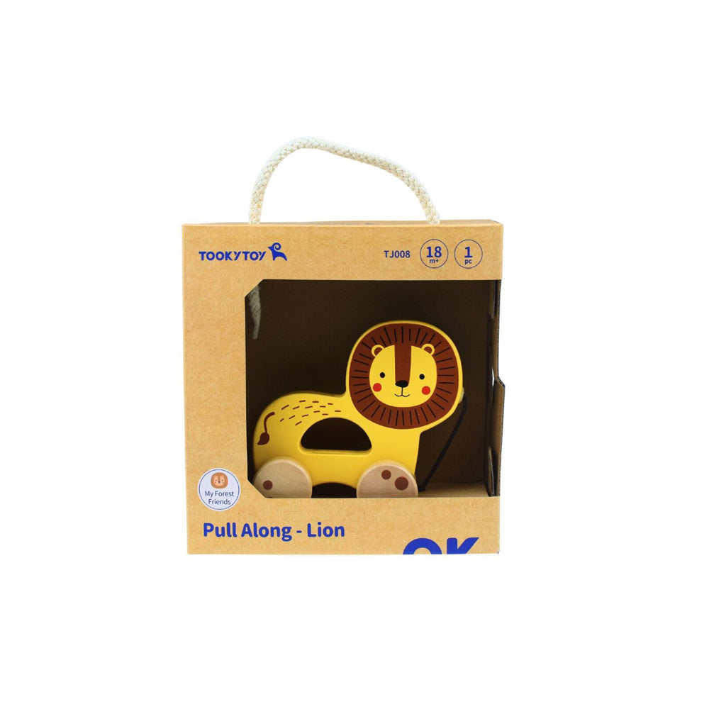 Tooky Toy My Forest Friends Wooden Pull Along Lion Kids Educational Play 18m+ — image 2