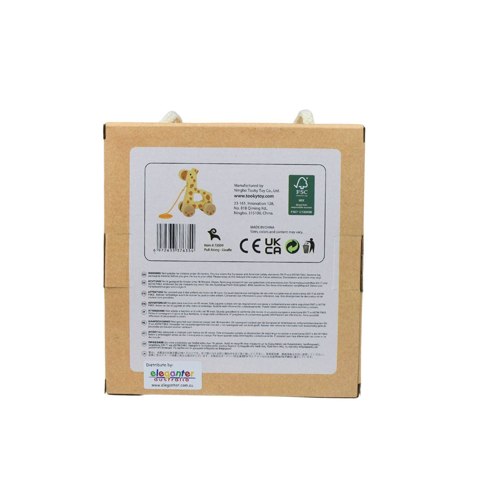 Tooky Toy My Forest Friends Wooden Pull Along Giraffe Kids Educational Play 18m+ — image 2