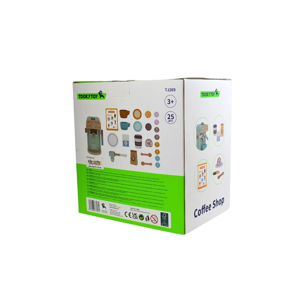 Tooky Toy Wooden Barista Coffee MachineFun Pretend Play Set Kids/Children 3y+ — image 2