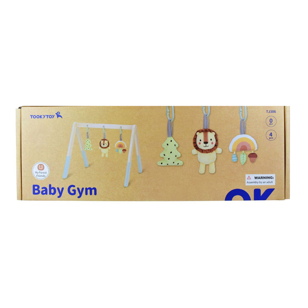 Tooky Toy 60x54cm My Forest Friends Lion Wooden Baby Gym w/ Hanging Toys 0+ — image 2
