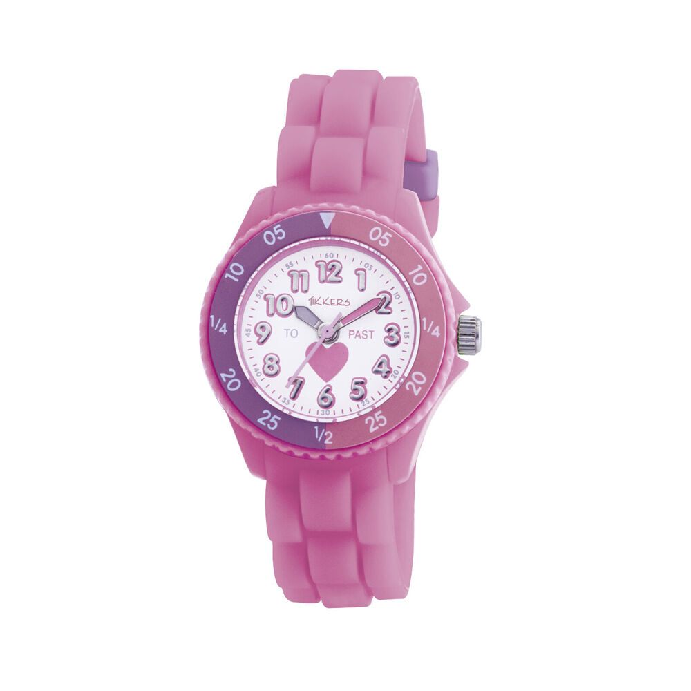 Tikkers Time Teacher Dial Heart Watch w/ Adjustable Silicone Straps - Blue