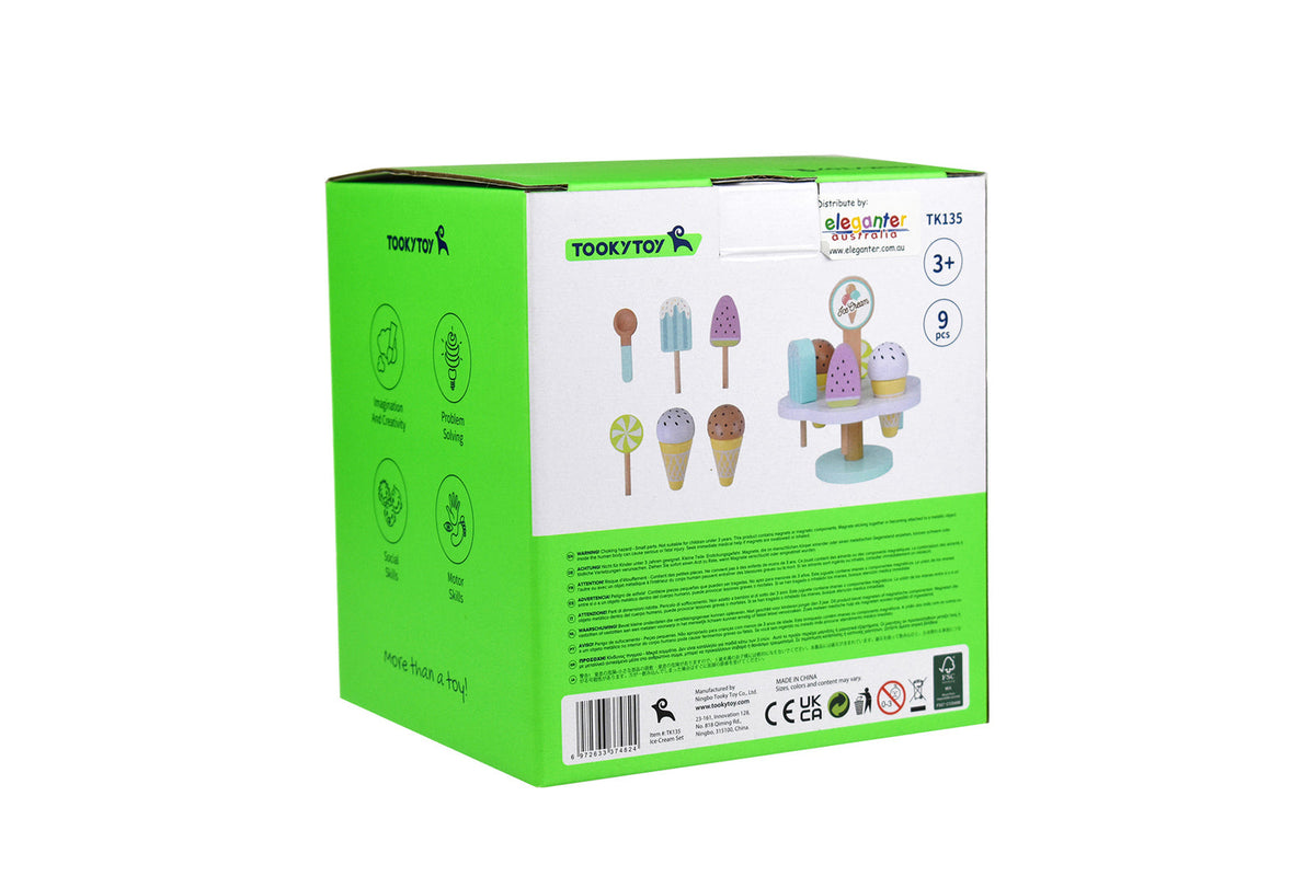 Tooky Toy Wooden Ice Cream/Icy Poles/Scoop Kids/Children Pretend Play Set 3+ (7 Pieces) — image 6