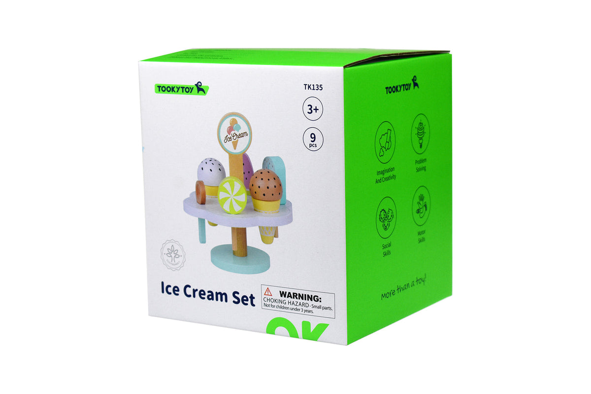 Tooky Toy Wooden Ice Cream/Icy Poles/Scoop Kids/Children Pretend Play Set 3+ (7 Pieces) — image 5