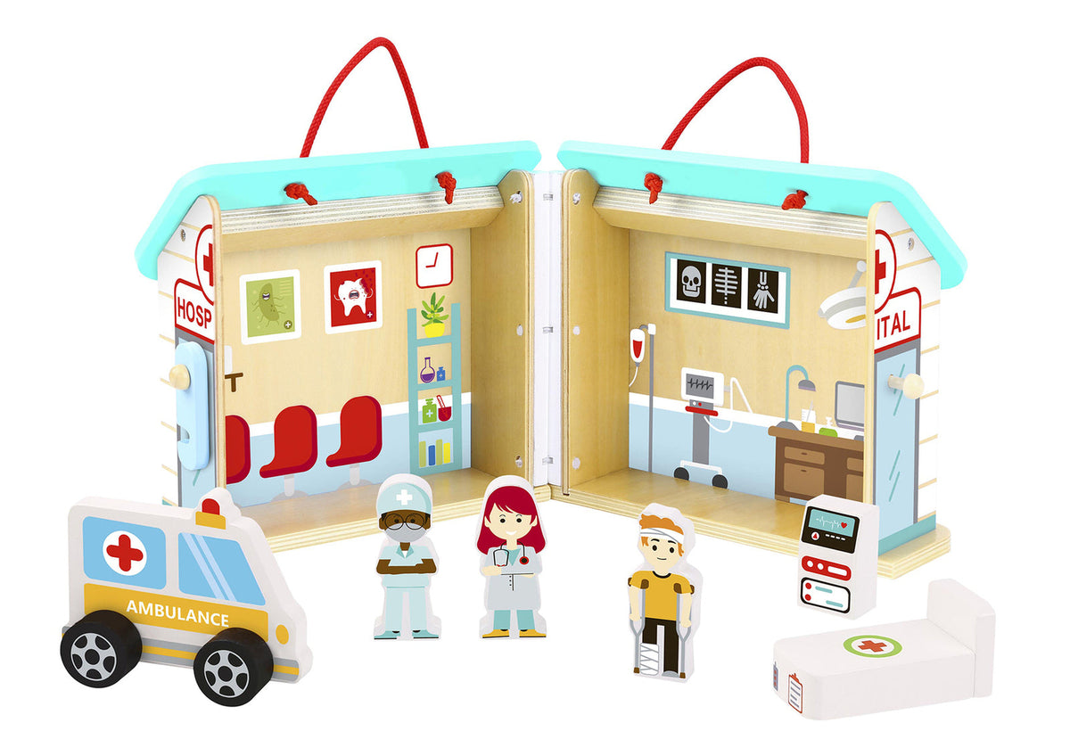 Tooky Toy Hospital Kids/Children's Pretend Play/Playset Stage With Carry Box 3+