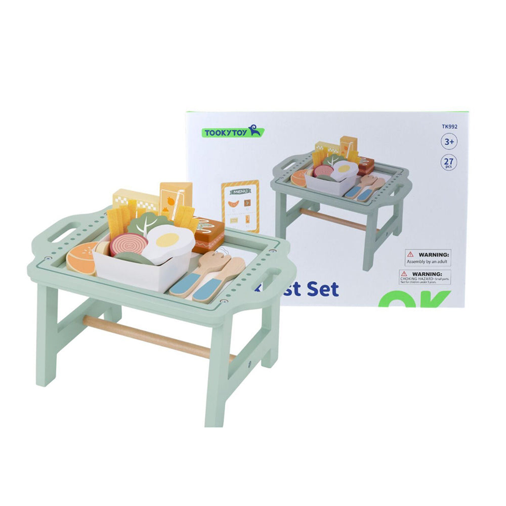Tooky Toy 29cm Wooden Breakfast In Bed Kids/Children Pretend Play Toy Set 3+ — image 2