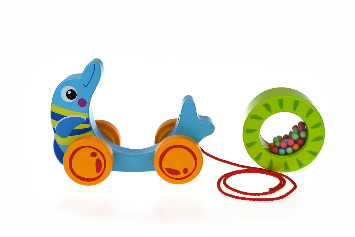 Tooky Toys Pull Along Rolling Dolphin With Beads Children's/Toddler's Toy 12m+ — image 2