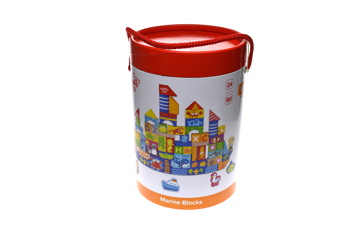 Tooky Toy Marine/Seaside Ocean Themed Creative Building Blocks Set 24m+ (80 Pieces) — image 2