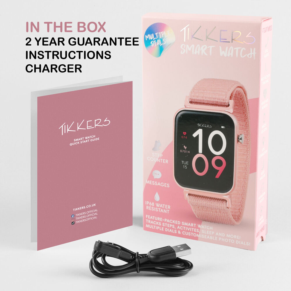 Tikkers Time Series Stylish 13 Smart Watch with Adjustable Straps - Pink — image 4