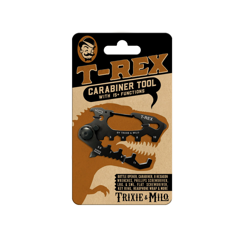 Trixie & Milo T-Rex 15-in-1 Portable Carabiner Hand Multi-Tool 7.5x9cm Black — image 2