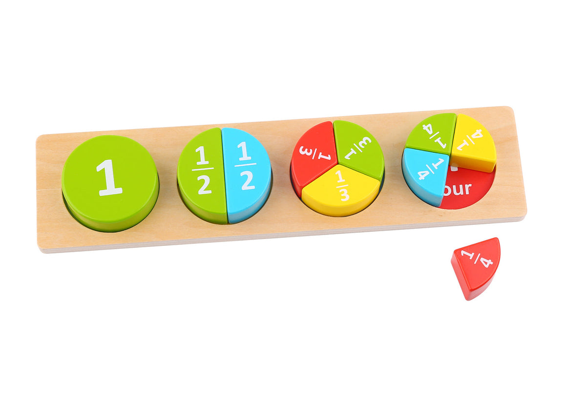 Tooky Toy Round Fractions Kids Interactive Wooden Block Learning Puzzle18m+ — image 3