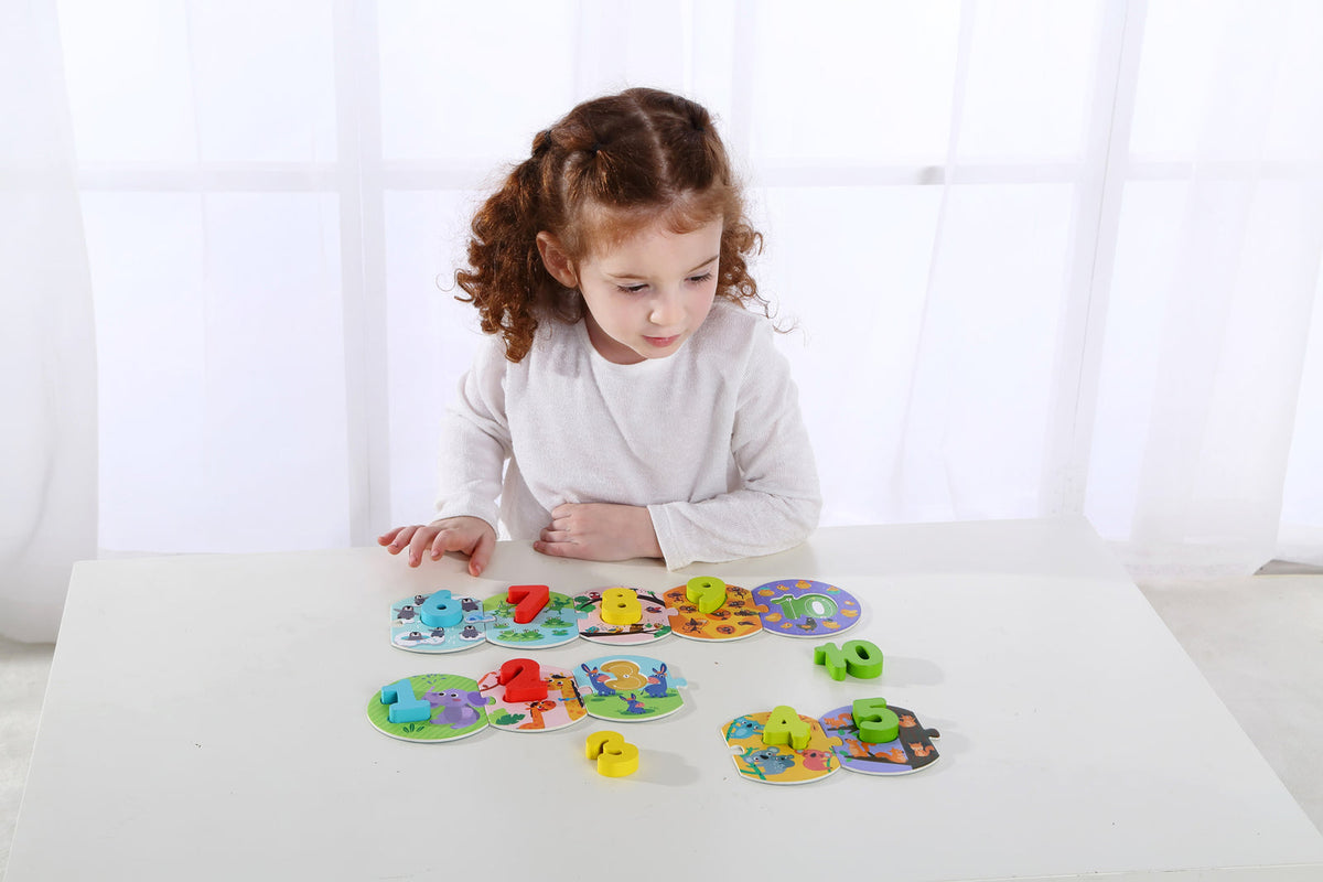 Tooky Toy Number Wooden Kids Learning Puzzle In Carry Box 3+ Educational — image 4