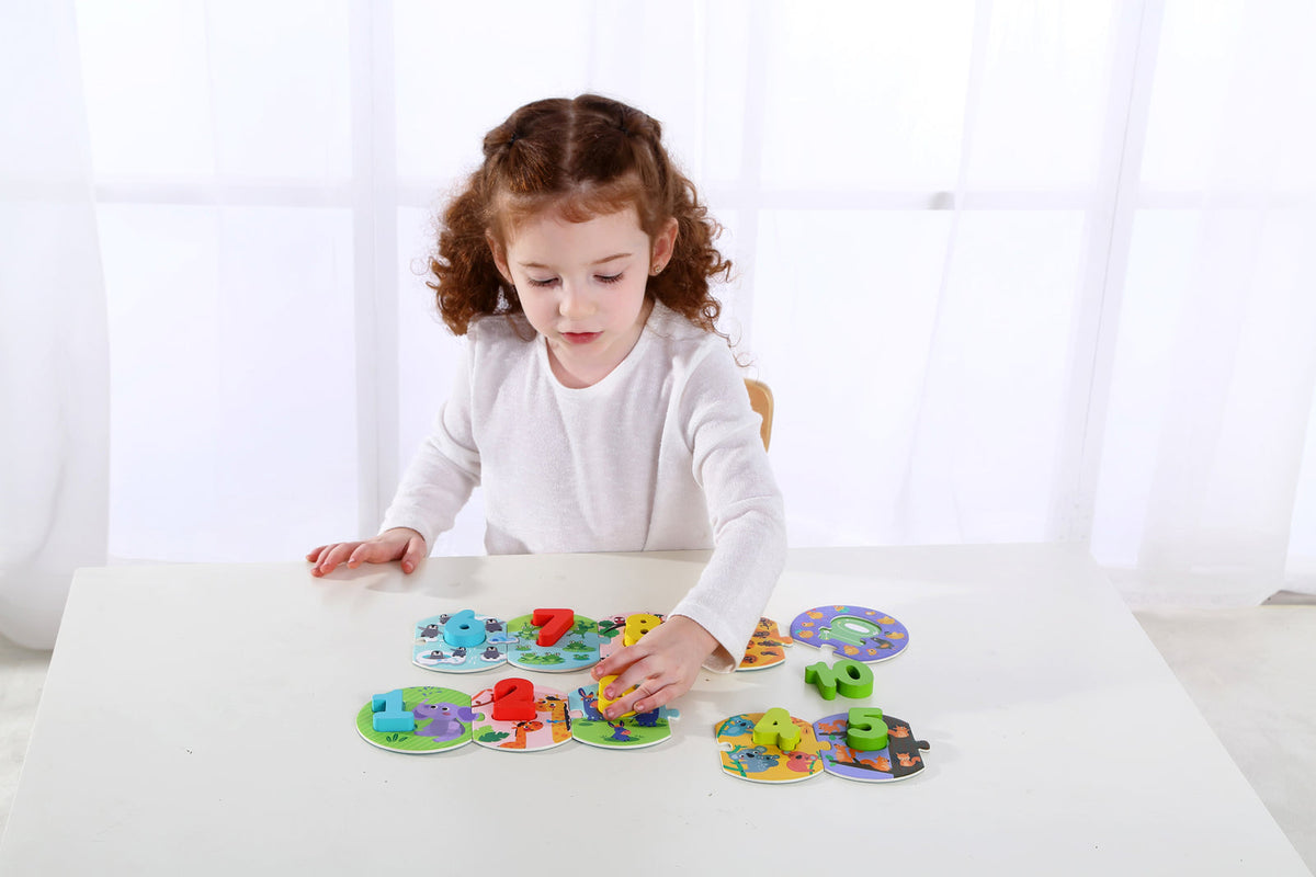 Tooky Toy Number Wooden Kids Learning Puzzle In Carry Box 3+ Educational — image 3