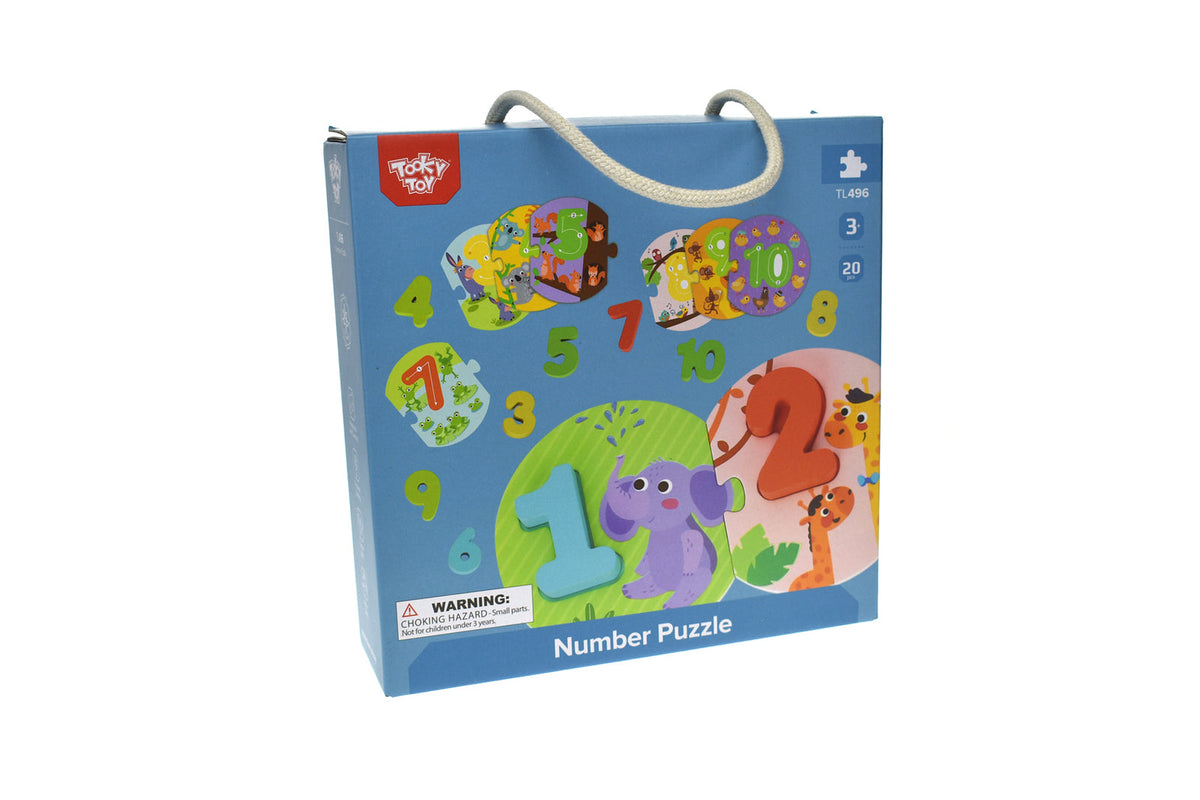 Tooky Toy Number Wooden Kids Learning Puzzle In Carry Box 3+ Educational — image 6