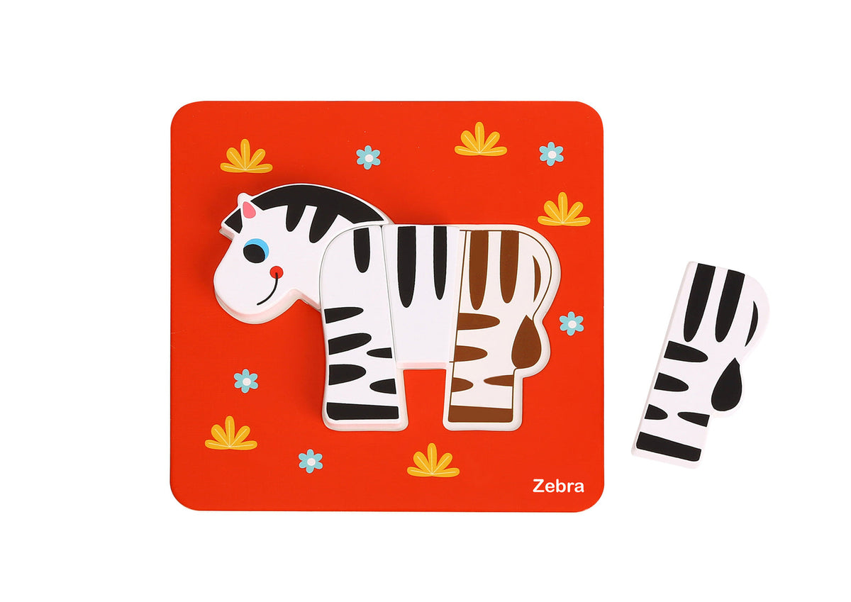 Tooky Toy 6 In 1 Mini Wooden Kids/Toddler Learning Animal Puzzle Play Set 12m+ — image 4