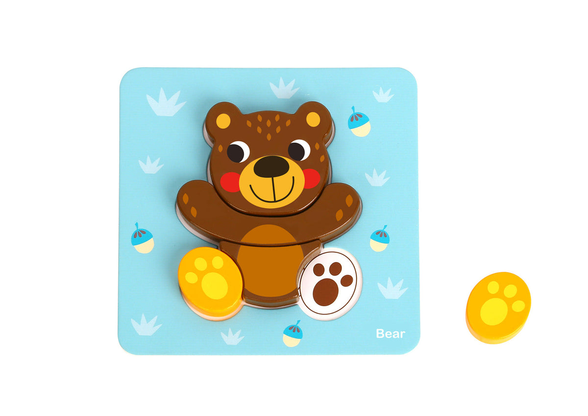 Tooky Toy 6 In 1 Mini Wooden Kids/Toddler Learning Animal Puzzle Play Set 12m+ — image 9