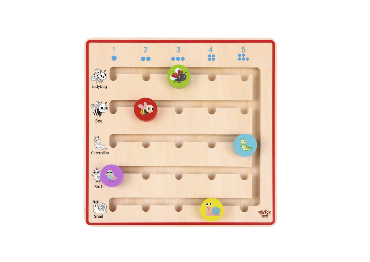 Tooky Toy Wooden Counting Game Educational/Learning Activity Play Kids 3+ (21 Pieces)