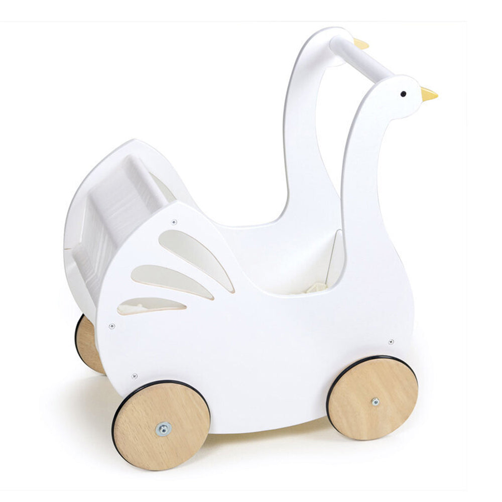 Tender Leaf Toys Wooden Sweet Swan Pram/Stroller Kids Role Play Pretend Toy 18m+
