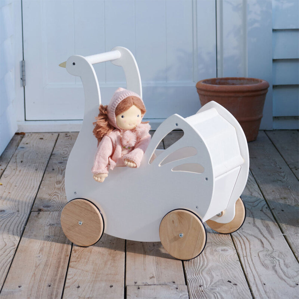 Tender Leaf Toys Wooden Sweet Swan Pram/Stroller Kids Role Play Pretend Toy 18m+ — image 3
