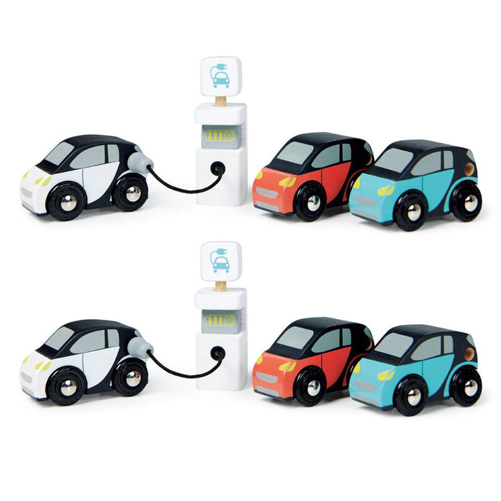 Tender Leaf Toys Smart Eelctric Car Set Kids/Children 15x8cm Wooden Toy 18m+ (2 Pack)