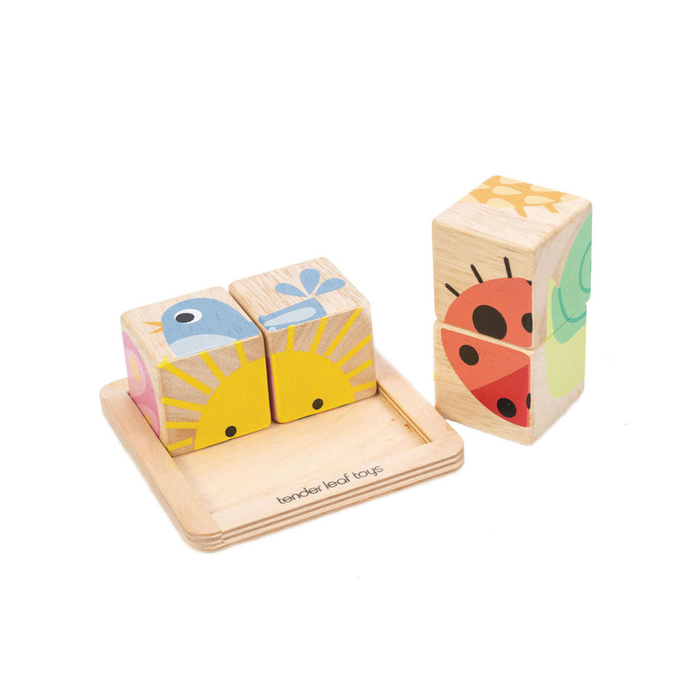 Tender Leaf Toys Baby Blocks Cube w/ Base Kids/Children Wooden Toy 18m+ (4 Pieces) — image 3