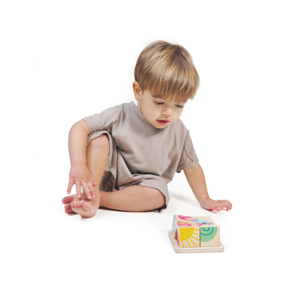 Tender Leaf Toys Baby Blocks Cube w/ Base Kids/Children Wooden Toy 18m+ (4 Pieces) — image 5