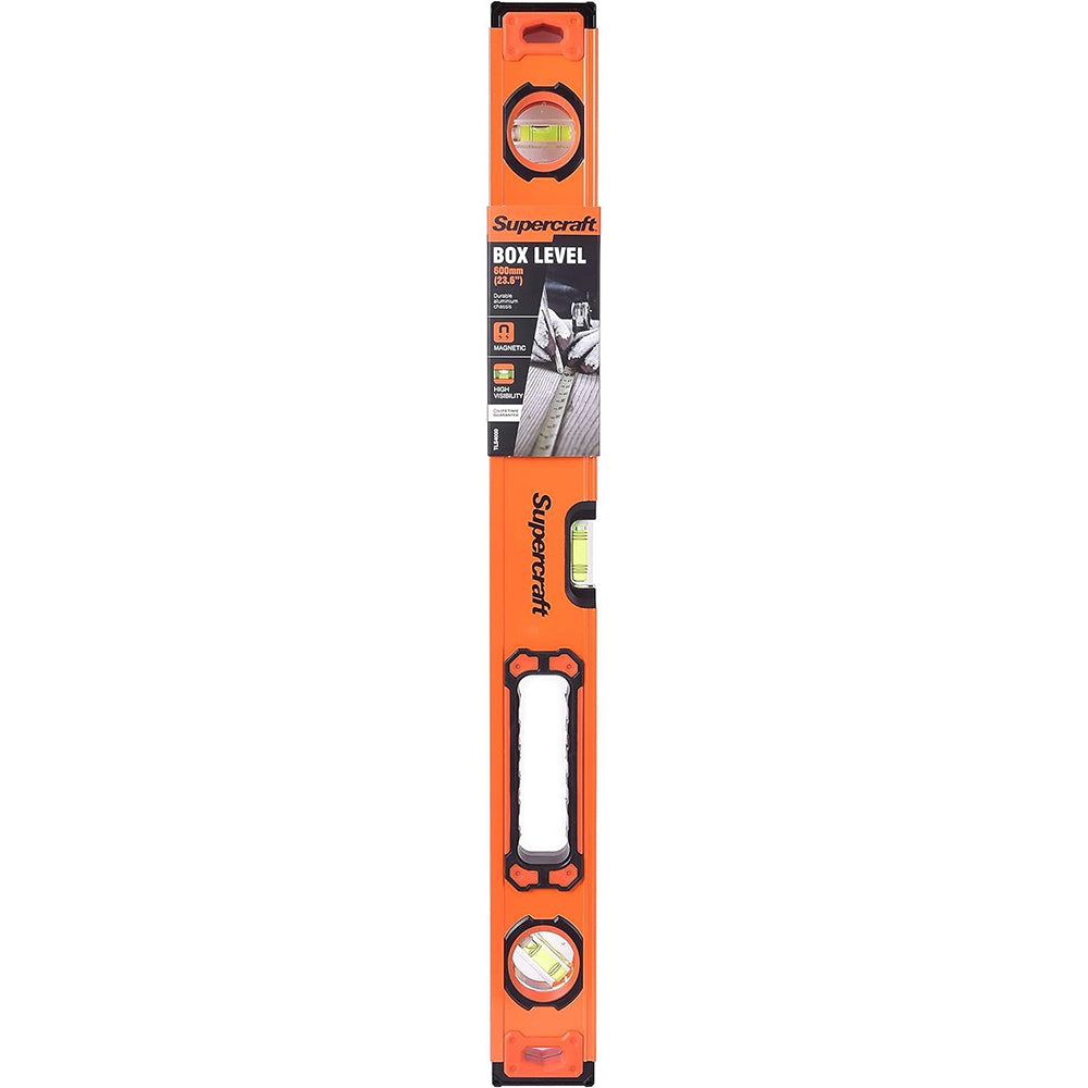 Supercraft Magnetic High Visability Box/Spirit Level Anodised Aluminium 600mm
