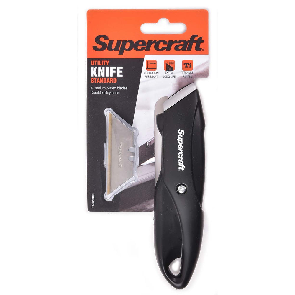 Supercraft Multipurpose Standard Utility Knife/Box Cutter With 4 Blades Set