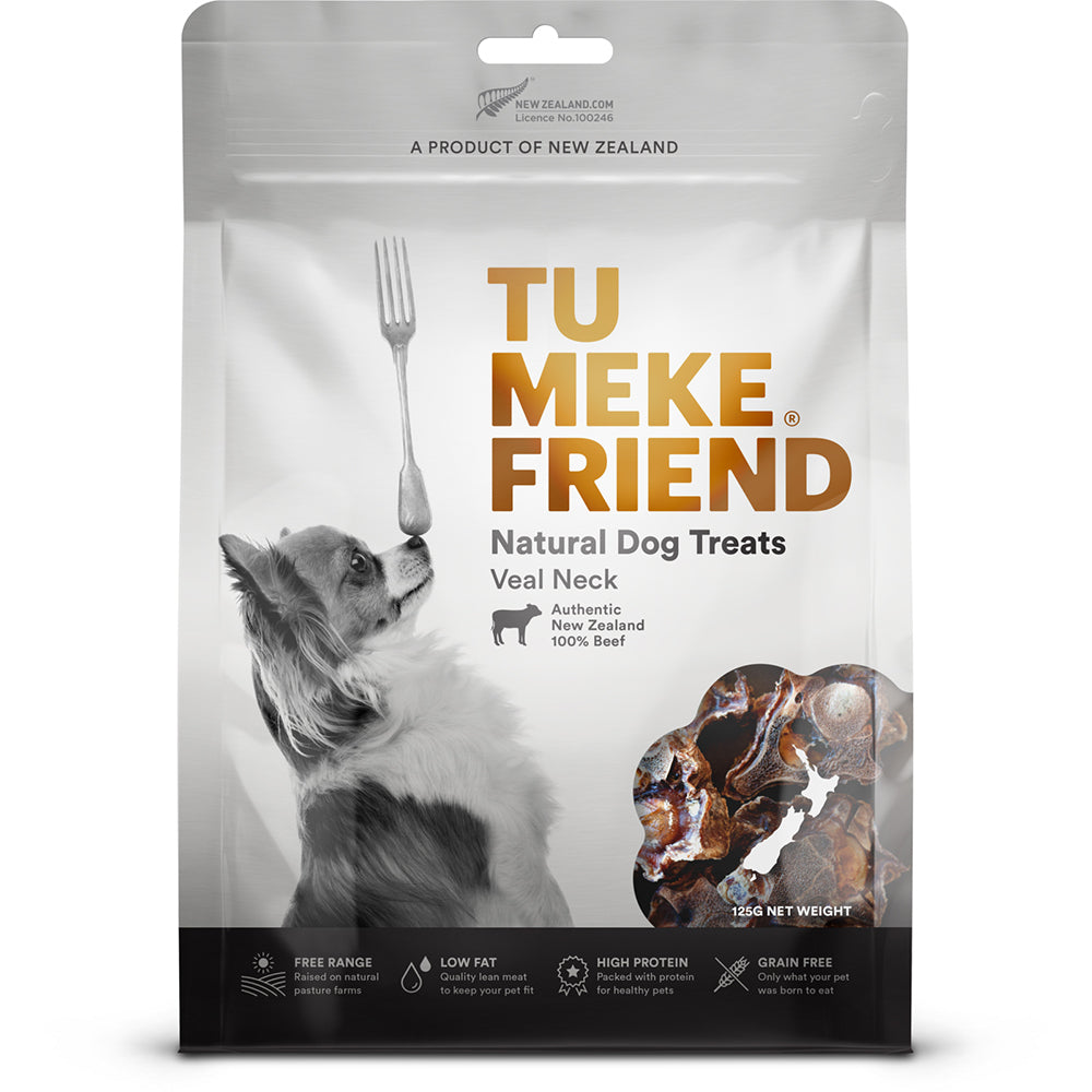 TU Meke Friend 125g Air-Dried Natural Dog/Puppy Treats Veal Neck Pet Snack Bag