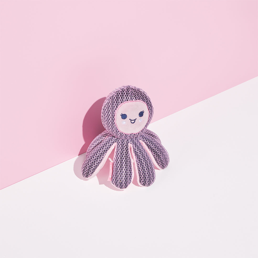 Gummi Pals Dog/Puppy Toy Soft Plush Stuffed Octopus Squeaker Trainer Fetch Pink — image 2