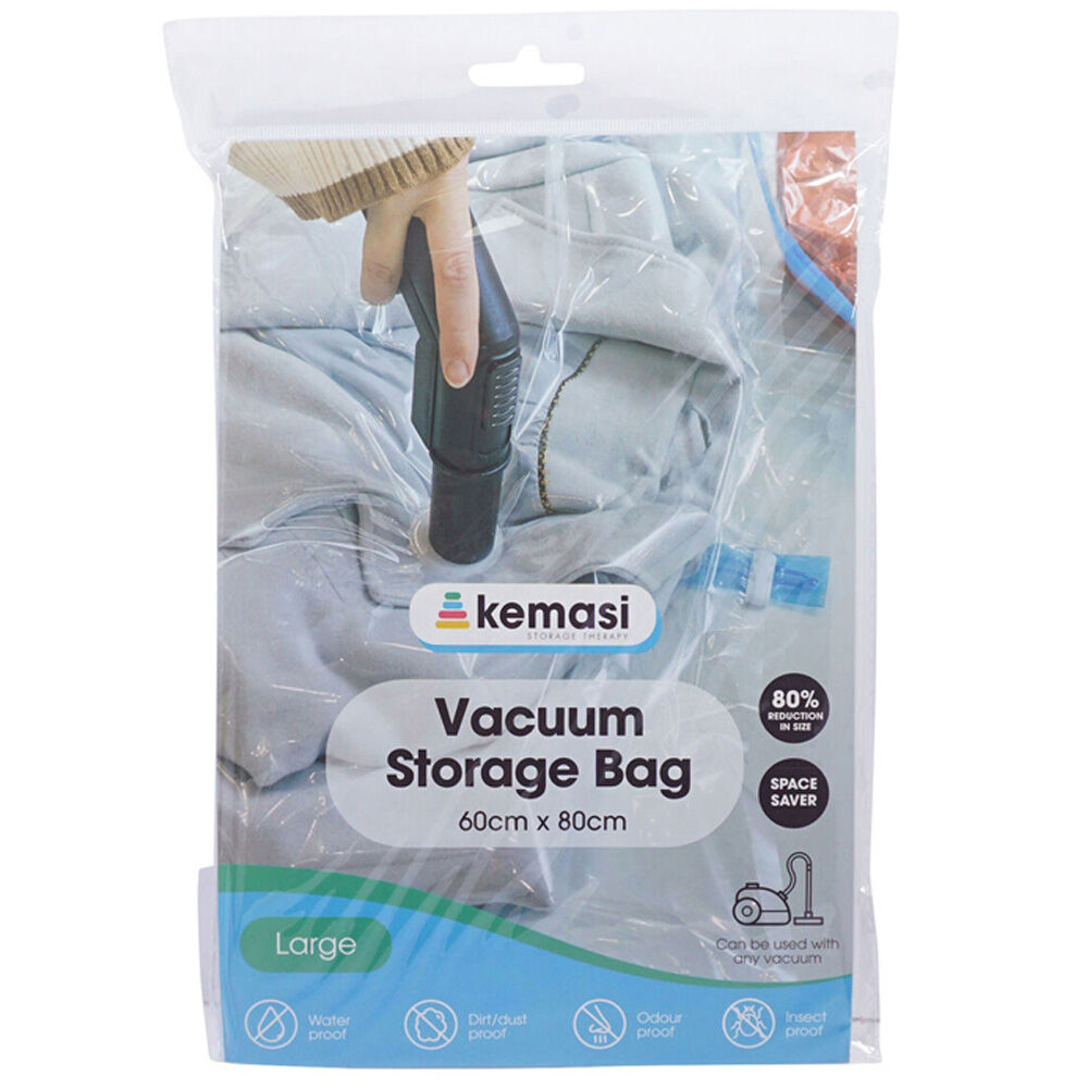 Kemasi 60x80cm Clear/Blue Large Airtight Vacuum Sealed Storage Bag