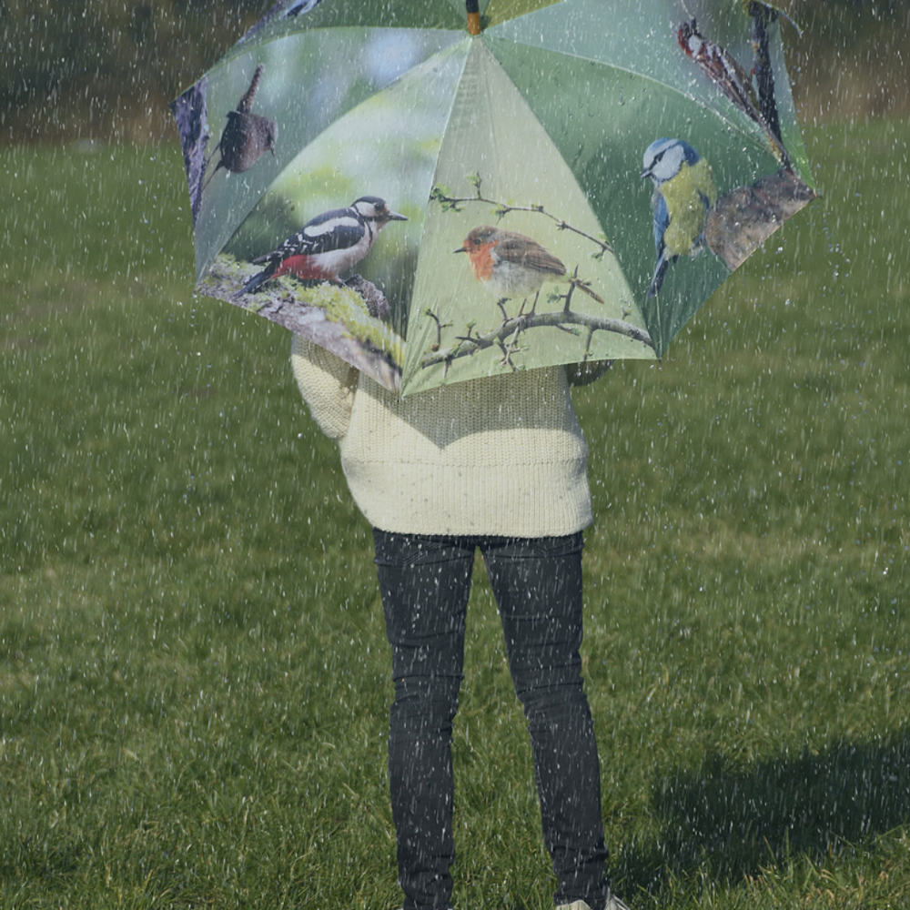Esschert Design Umbrella Birds Polyester/Wood Handle Sun/Rain Protection 120cm — image 3