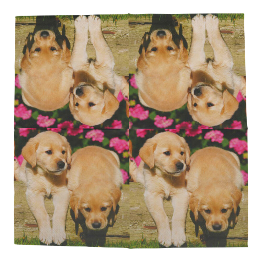 Esschert Design 3-Ply Tissue Paper Napkin Puppies Serviette Large 33cm (20 Pieces)