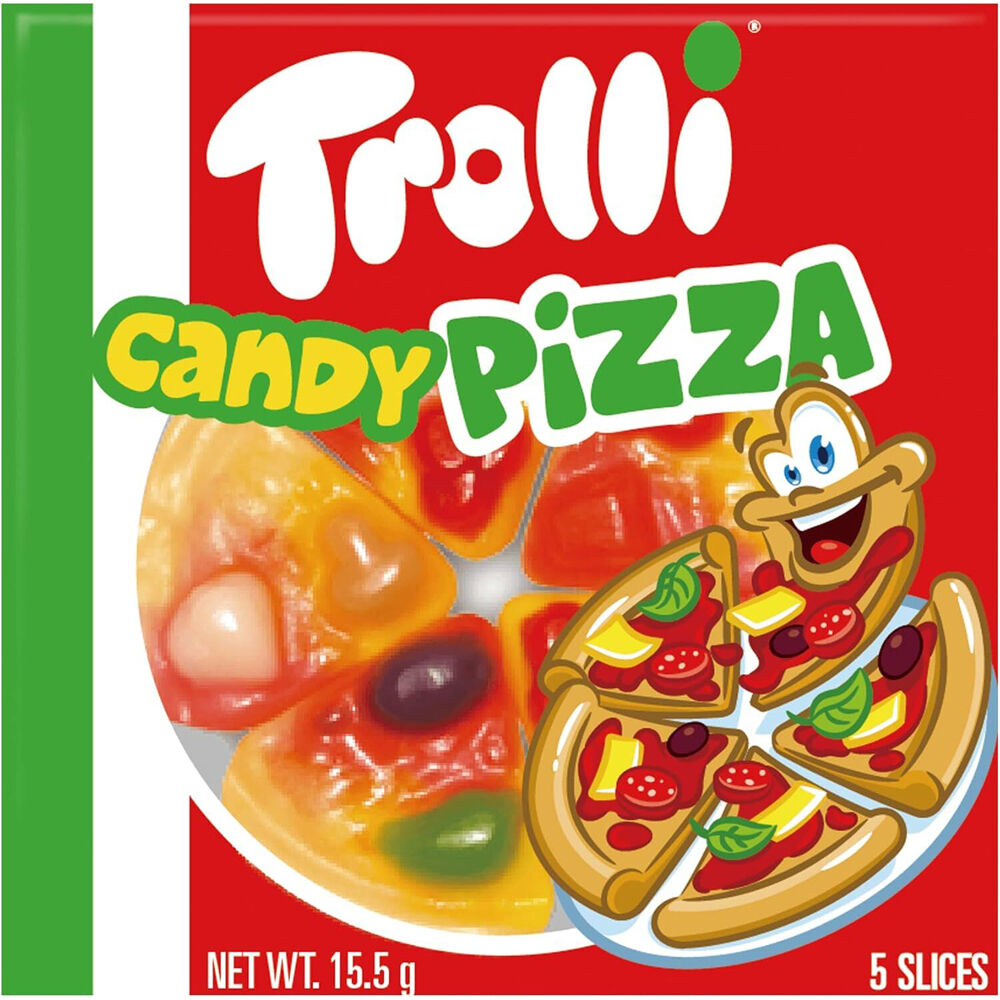 Trolli 15.5g Chewy Fruit-Flavoured Lollies Candy Gummi Pizza-Shaped Box