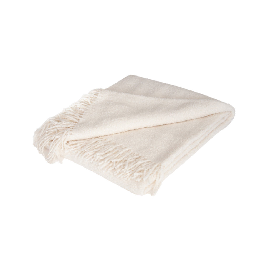 Huxford Grove Alpaca Boucle Throw Sofa/Bed Decorative Blanket 145x180cm Ivory