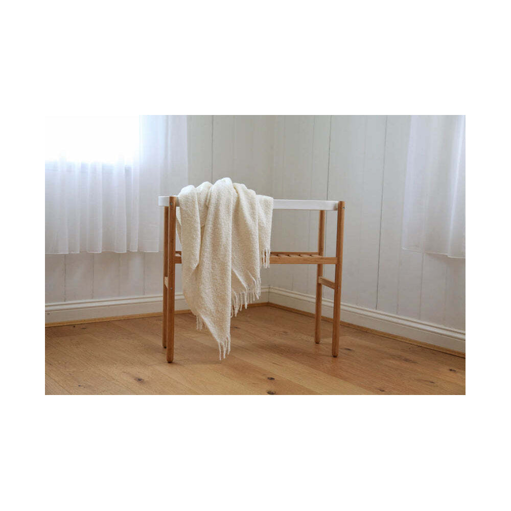 Huxford Grove Alpaca Boucle Throw Sofa/Bed Decorative Blanket 145x180cm Ivory — image 2