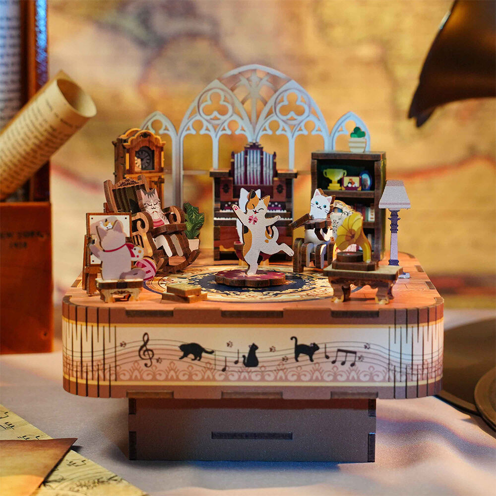 Tonecheer Cats Family 3D Puzzle 140mm DIY Miniature Dollhouse Kit 14y+ (94 Pieces) — image 4