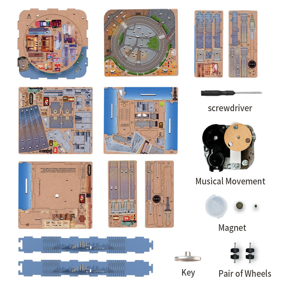 Tonecheer New York 3D Puzzle 19cm DIY Miniature Dollhouse Kit 14y+ (111 Pieces) — image 2