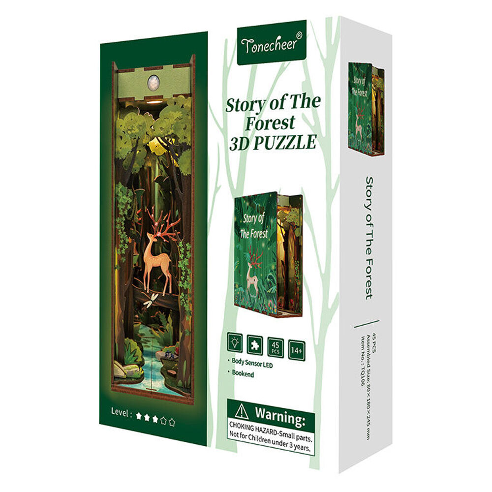 Tonecheer Story Of The Forest 3D Puzzle 24.5cm DIY Book Nook Kit 14y+ (45 Pieces)