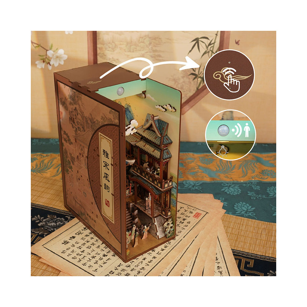Tonecheer Song Dynasty 3D Puzzle 245mm DIY Dollhouse Book Nook Kit 15y+ (266 Pieces) — image 8