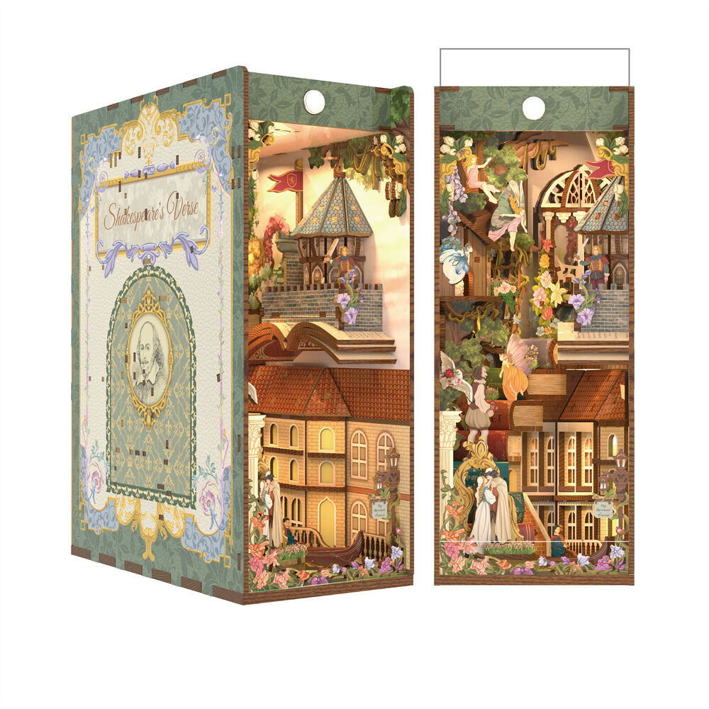 Tonecheer Shakespeare's Verse 3D Puzzle 245mm DIY Book Nook Kit 15y+ (212 Pieces) — image 2