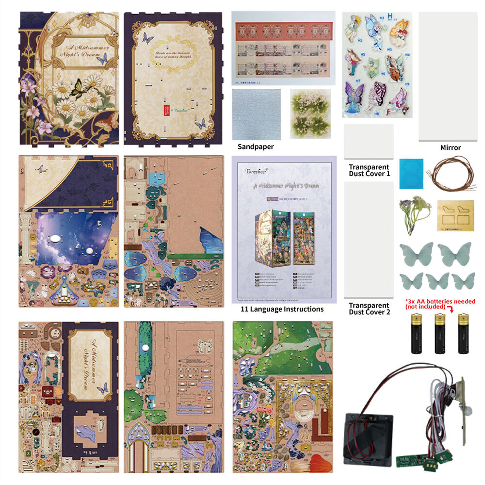Tonecheer a Mid Summersnight's Dream 3DPuzzle 245mm DIY Book Nook Kit 15+ (206 Pieces) — image 4