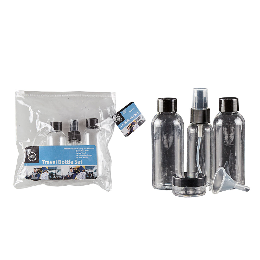Jemark Travel Lightweight Portable Liquid Bottles Set With Storage Pouch (5 Pieces) — image 2