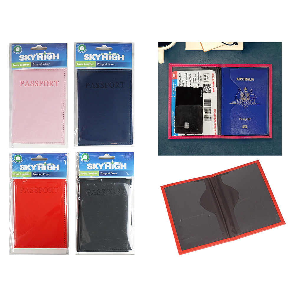 SKY High Travel Passport Bording Pass Holder Solid Colour Assorted Colours — image 2