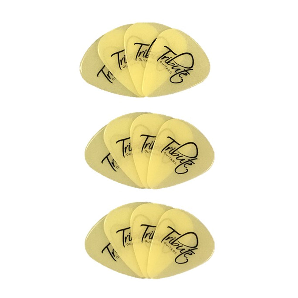 Tribute Glow Guitar/Bass/Ukulele Strumming Plectrum Picks Medium 0.74mm (12 Pieces)