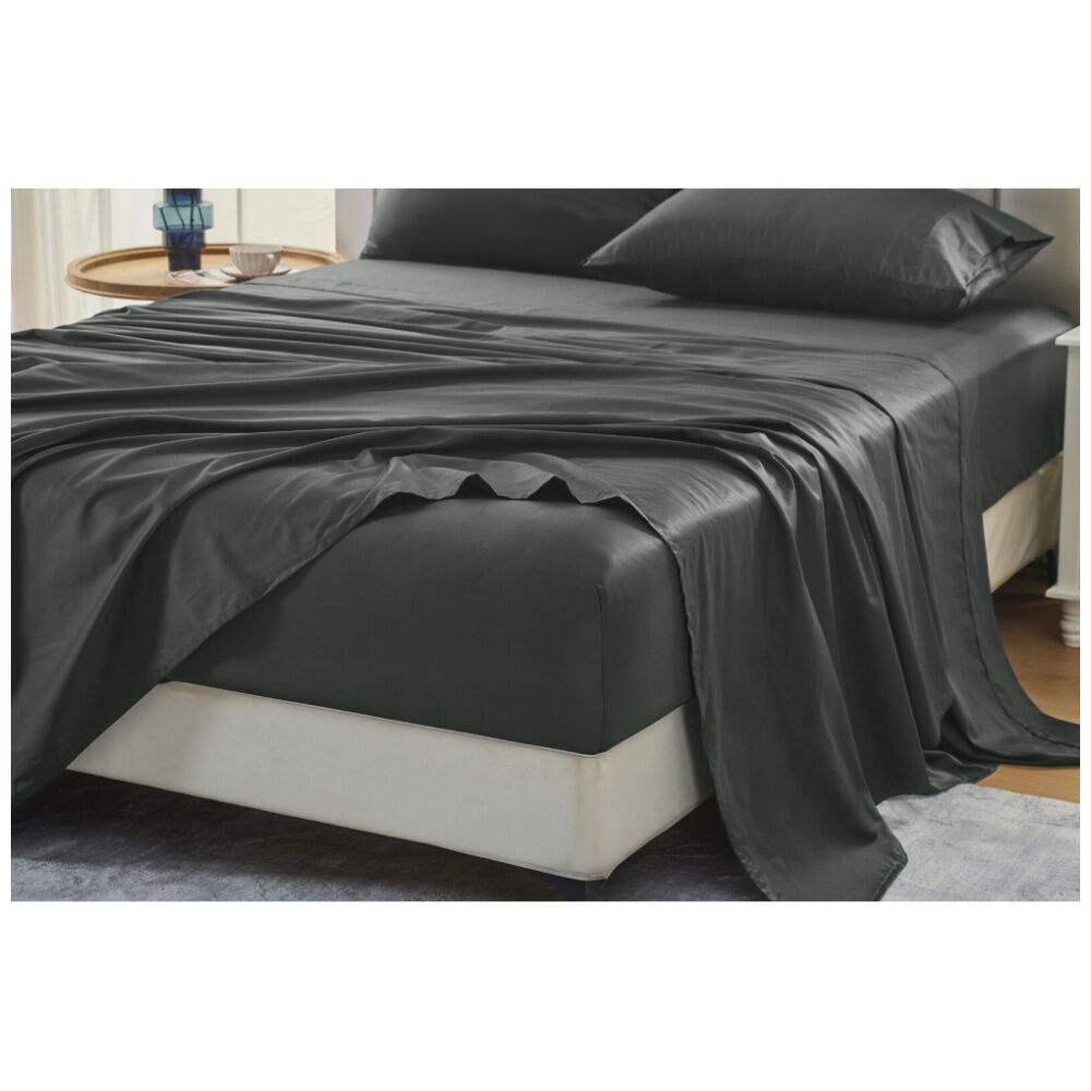 Grosvenor House 500TC Egyptian Cotton Flat Bed Sheet Only Charcoal
