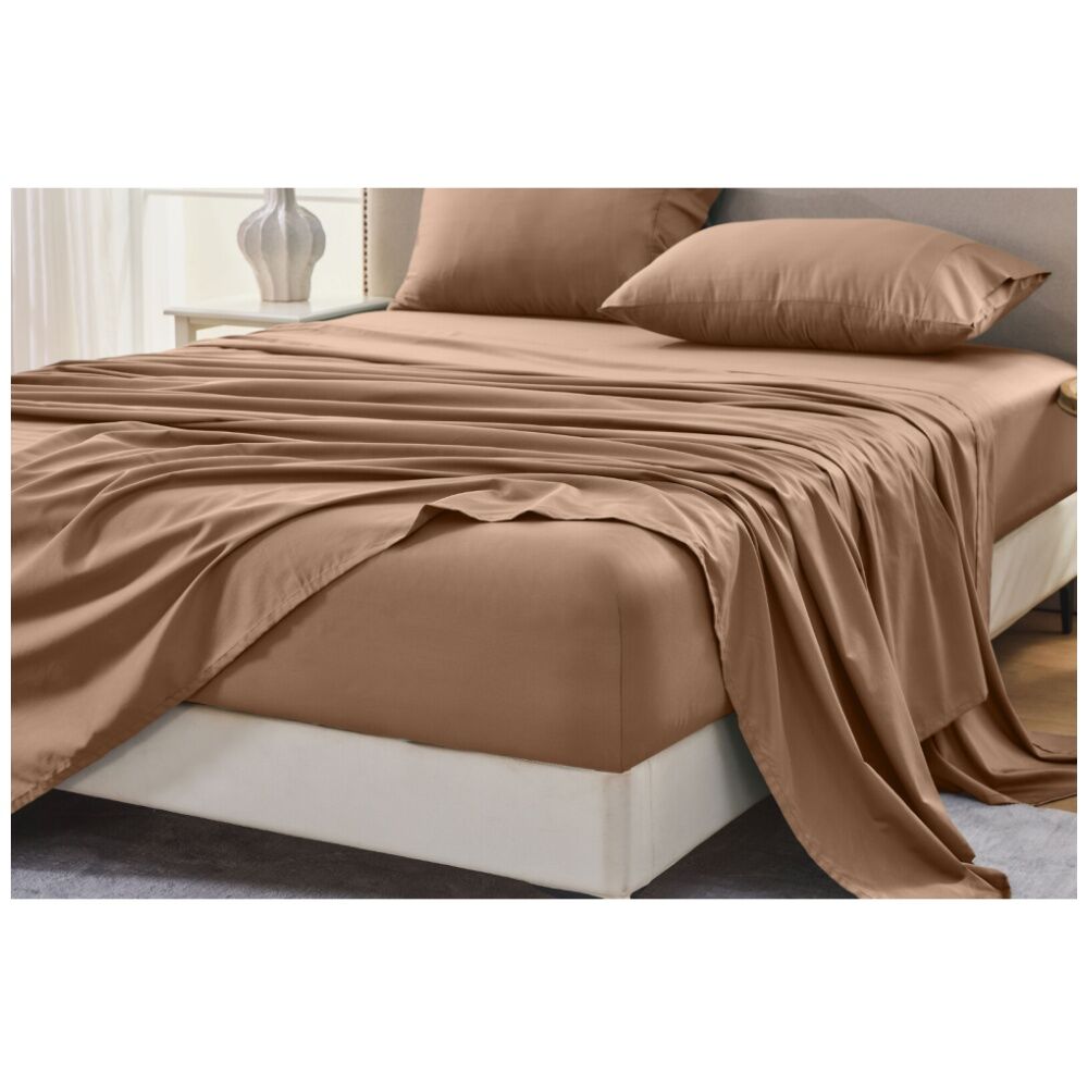 Grosvenor House 500TC Egyptian Cotton Flat Bed Sheet Only Clay